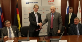 Подписание соглашения между  ОАО &quotФГК&quot и Knorr-Bremse Пресс-служба ОАО &quotФГК&quot