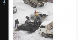 Укладка асфальта в селе Сосновка Хабаровского района Авторадио-Хабаровск