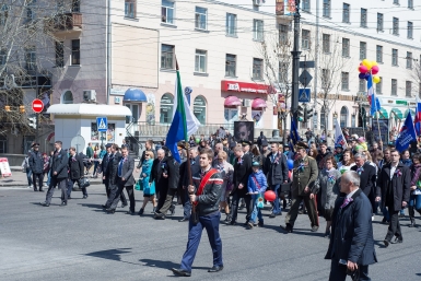 Первомайское шествие объединили в Хабаровске более 40 тысяч человек  Алексей Тимиргалеев