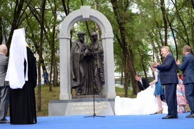 Открытие скульптурной композиции Святых Петра и Февронии Муромских Алексей Тимиргалеев
